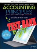 Accounting Principles, Volume 1, 9th Canadian Edition by  Weygandt, Donald  Kieso and Paul  Kimmel  | All Chapter 1-10 | TEST BANK 