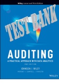 Auditing: A Practical Approach with Data Analytics 2nd Edition by Laura Davis Wiley,  Johnson and  Moroney  -All Chapters 1-16  | TEST BANK 