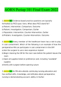 AORN Periop 101 Final Exam 2022. Questions Verified With 100% Correct Answers