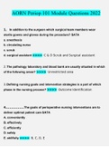 AORN Periop 101 Module Questions. Questions Verified With 100% Correct Answers