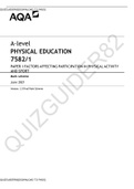 A-level PHYSICAL EDUCATION 7582/1 PAPER 1 FACTORS AFFECTING PARTICIPATION IN PHYSICAL ACTIVITY AND SPORT[DOWNLOAD TO PASS]