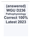 (answered) WGU D236 pathophysiology Correct 100% Latest 2023    