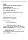 HBO Voedingsmiddelentechnologie Unit Operations Samenvatting/Formules Luchtbehandeling