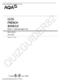 GCSE FRENCH 8658/LH Paper 1 Listening Higher Tier[DOWNLOAD TO PASS]