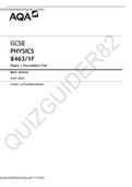 GCSE PHYSICS 8463/1F Paper 1 Foundation Tier[DOWNLOAD TO PASS]