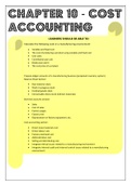 Grade 11 Accounting - Cost accounting