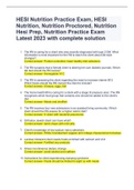 HESI Nutrition Practice Exam, HESI Nutrition, Nutrition Proctored, Nutrition Hesi Prep, Nutrition Practice Exam Latest 2023 with complete solution