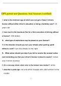 DPS Permit Test Questions and Answers