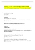 CNOR Exam Questions and answers. 100% Accurate, Latest Versions, rated A