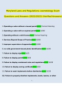 Maryland Laws and Regulations cosmetology Exam Questions and Answers (2022/2023) (Verified Answers)