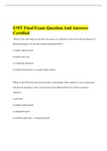 EMT Final Exam Question And Answers Certified