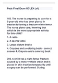 Peds Final Exam NCLEX (all) with all correct answers