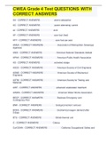 CWEA Grade 4 Test QUESTIONS WITH CORRECT ANSWERS