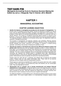 Test Bank For Managerial Accounting Tools for Business Decision Making 9th Edition by Jerry J. Weygandt, Paul D. Kimmel, Jill E. Mitchell