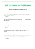 Exam 2 - NUR 2513 / NUR2513 (Latest 2023 / 2024): Maternal Child Nursing - Rasmussen