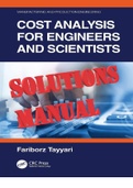 SOLUTIONS MANUAL for Cost Analysis for Engineers and Scientists (Manufacturing and Production Engineering) 1st Edition by Fariborz Tayyari  ISBN-13 978-1138362284. (Complete Download)