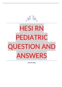 HESI RN PEDIATRIC QUESTION AND ANSWERS | 2022/2023 update