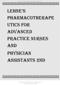 LEHNE’S PHARMACOTHERAPEUTICS FOR ADVANCED PRACTICE NURSES AND PHYSICIAN ASSISTANTS 2ND EDITION ROSENTHAL TEST BANK