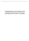 FUNDAMENTALS OF NURSING 10TH EDITION POTTER PERRY TEST BANK.