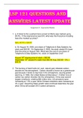 LSP 121 QUESTIONS AND ANSWERS LATEST UPDATE 2023