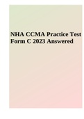 NHA CCMA Practice Test Form C 2023 Answered - NHA CCMA (NHACCMA ...