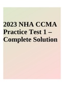 2023 NHA CCMA Practice Test 1 – Complete Solution