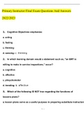 PRIMARY INSTRUCTOR FINAL EXAM QUESTIONS WITH CORRECT ANSWERS