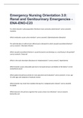 Emergency Nursing Orientation 3.0: Renal and Genitourinary Emergencies - ENA-ENO-C23  exam 2023  with 100% correct answers