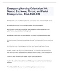 Emergency Nursing Orientation 3.0: Dental, Ear, Nose, Throat, and Facial Emergencies - ENA-ENO-C33 exam 2023  with 100% correct answers