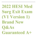 2022 HESI Med Surg Exit Exam (V1 Version 1) Brand New Q&As Guaranteed A+