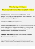 ULL Nursing 104 Exam 1  Questions with Correct Answers |100% Verified