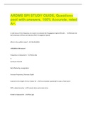 ARDMS SPI STUDY GUIDE, Questions  pool with answers, 100% Accurate, rated  A+.