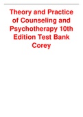 Theory and Practice of Counseling and Psychotherapy 10th Edition Test Bank Corey