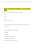 Micro Final Exam Portage Learning 2023  2024