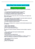 NAB PRACTICE EXAM 1-5 QUESTIONS AND ANSWERS GRADED A+ 2022/2023 COMPLETE GUIDE SOLUTION.