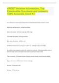 AFOQT Aviation Information, Top Examinable Questions and answers, 100% Accurate, rated A+.
