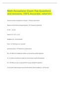 Math Accuplacer Exam Top Questions and answers, 100% Accurate, rated A+.