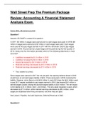 FIN 6710 WALL STREET PREP THE PREMIUM PACKAGE.  Accounting & Financial Statement Analysis Exam. QUESTIONS WITH DEFINED ANSWERS. 