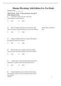 Human Physiology 16th Edition Fox Test Bank Chapter 1 - 20 Updated 2023