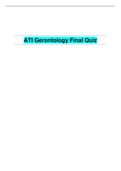 ATI Gerontology Final Quiz(Questions And Answers)