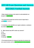 ASVAB exam. Questions Verified With 100% Correct Answers