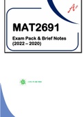 MAT2691 - PAST EXAM PACK SOLUTIONS & BRIEF NOTES 