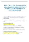  WGU C795 EXAM LATEST 2023-2024 REAL EXAM 300+ QUESTIONS AND CORRECT ANSWERS(VERIFIED ANSWERS)|AGRADE