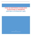 HESI A2 (ANATOMY & PHYSIOLOGY (A&P)) ENTRANCE EXAM - QUESTIONS & ANSWERS (SCORED 98%) added possible questions LATEST UPDATE 2023