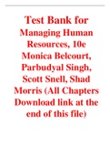 Managing Human Resources, 10e Monica Belcourt, Parbudyal Singh, Scott Snell, Shad Morris (Test Bank)