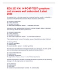EDU 203 CH. 14 POST-TEST questions and answers well elaborated. Latest 2023