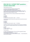 EDU 203 CH. 12 POST-TEST questions answers latest 2023
