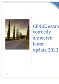 CPNRE exam correctly answered latest update 2023/2024