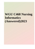 WGU C468 Nursing Informatics (Answered)2023