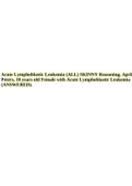 Acute Lymphoblastic Leukemia (ALL) SKINNY Reasoning, April Peters, 10 years old Female with Acute Lymphoblastic Leukemia (ANSWERED).